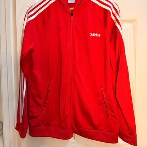 adidas Red Jacket with Black & White Trim